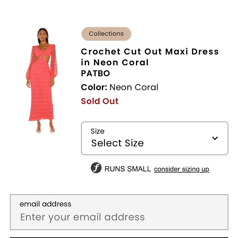 PatBO Neon Coral Cut-Out Crochet Dress - Picture 2 of 10